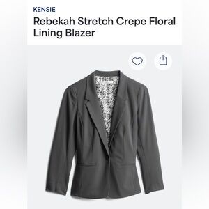 NWT Kensie Rebekah Stretchy Crepe Floral Lining Blazer Sz L